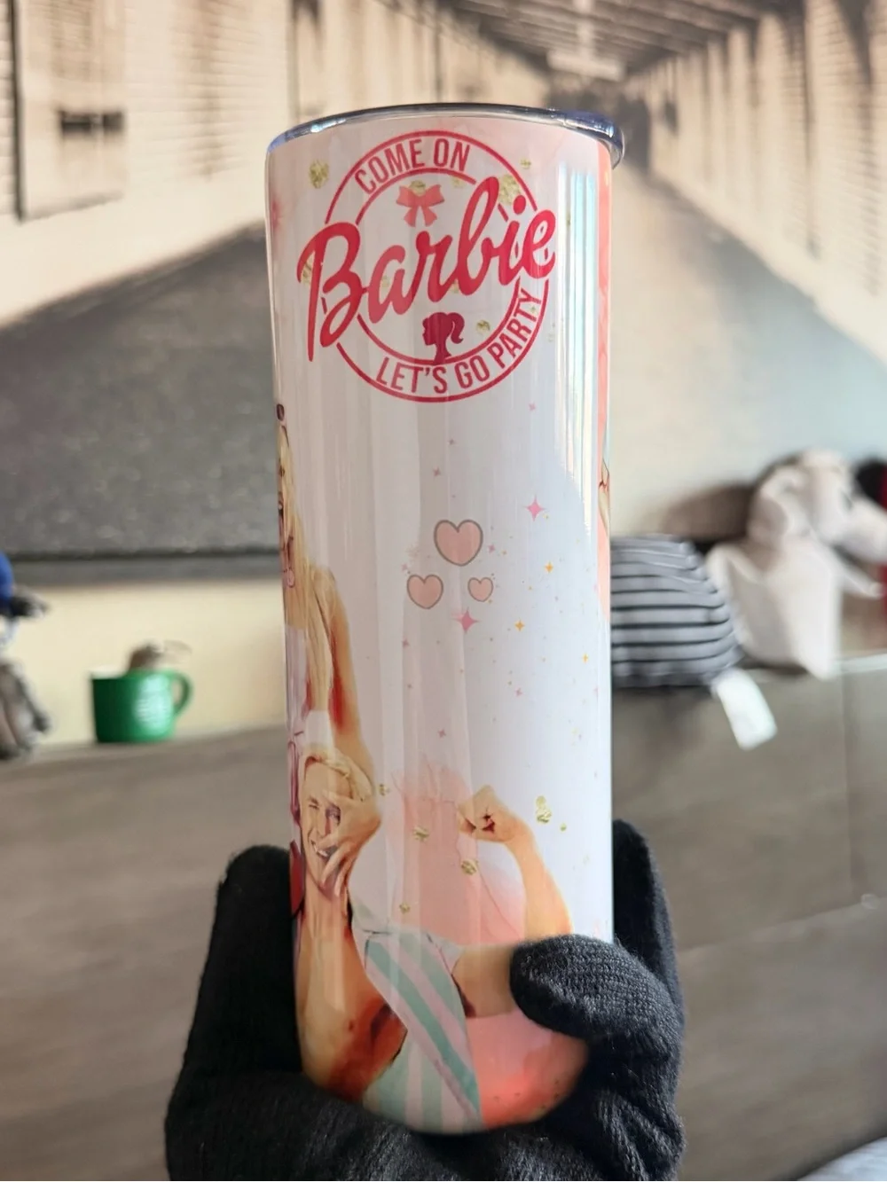 Barbie Pink & White Graphic Tumbler - Licensed Drinkware